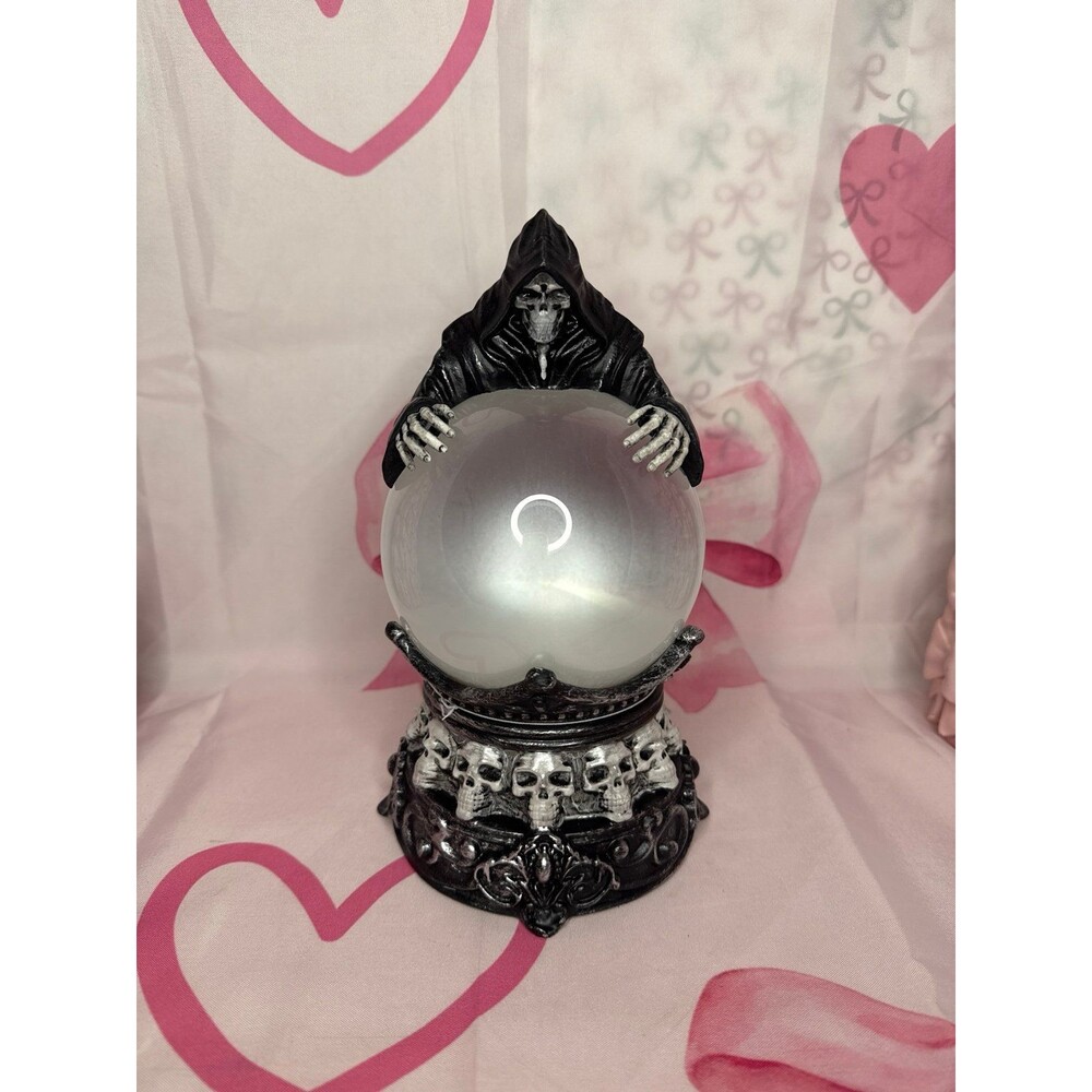Halloween Light up Reaper Crystal Ball Snow globe